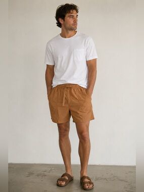 Men’s Eddie Bauer Nylon Shorts, size XXL, Camel Brown, Outdoor Hiking Camping